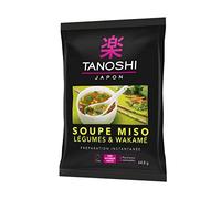 Tanoshi Zuppa di verdure e wakame, preparazione immediata con 3 porzioni singole, 64,8 g bustina