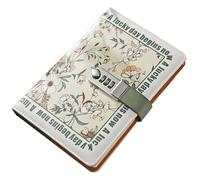 Tanou Diario in ecopelle con serratura per ragazze e donne, con motivo floreale fresco, formato A5, con chiusura a combinazione, 200 pagine a righe