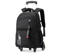 Tanou Zaino con Ruote per Ragazzi Adolescenti, Zaini Scuola Trolley Media e Superiore da 36 Litri Impermeabile, Zaino Ragazzo Grande con Carrello Rimovibile per Viaggi, 6 Rotelle