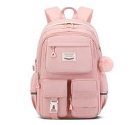 Tanou Zaino Ragazza Scuola Media e Superiore, 28L Zaini Grande Traspirante per Bambine Ragazze 10-18 Anni, Zaino Adolescenti con Scomparto PC Borsa Casual in Nylon, Rosa
