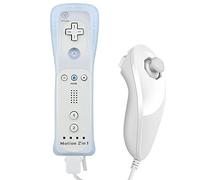 Tanouve Controller Wii Motion Plus, 2 In 1 Nunchuck Costruito Motion Plus Telecomando Remote Set Per Nintendo Wii e La Console Wii u Con Custodia In Silicone + Custodia - Bianca