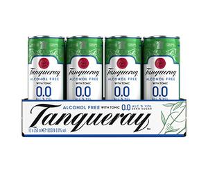 Tanqueray 0.0 - Premix Gin & Tonic Zero, Pack di 12 Lattine da 250 ml