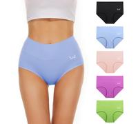 TANSTC Mutande Donna Cotone Culotte Vita Alta Slip Mutantina Pacco da 5, Comode Slip Traspirante Elasticizzato Sexy Intimo di Base Pacco, Colorato, XXL