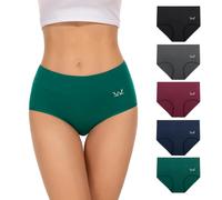 TANSTC Mutande Donna Cotone Vita Alta Slip Traspirante Culotte Comode Elasticizzato Intimo, Colori intensi, Pacco da 5, 4XL