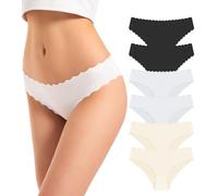 TANSTC Mutande Donna Invisibile Slip A Vita Bassa Senza Cuciture Mutande Elastico Brief Femminili Pantaloncini Pacco da 6, M