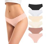 TANSTC Mutande Donna Senza Cuciture Perizoma Slip Tanga Invisibili Intimo Thong Seamless, Mutande in Microfibra Brasiliana, Underwear Women Multipack, Pacco da 6, L