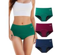 TANSTC Mutande Mestruali Donna, Grande Volume Mestruale Mutande Assorbenti, Cotone Vita Alta Slip Mestruali Donna, Mutande Post Parto (XXL 3 Pezzi)