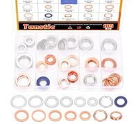Tanstic 105 guarnizioni per tappo di scarico dell'olio in alluminio e rame, rondelle metriche piatte, tappo di scarico dell'olio, rondelle di tenuta (M10, M12, M14, M16, M18, M20)