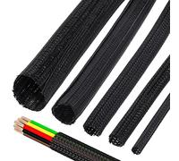 Tanstic 9,8 ft - 1 pollice Braided Cable Sleeve, Cord Protector Wire Loom Tubing Cable Sleeve Split Sleeving, Expandable Braided Sleeving for Computer USB Audio Video Cable