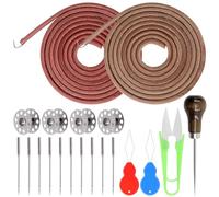 Tanstic Kit di 20 cinghie per macchina da cucire, 182 x 0,9 cm, con gancio, bobine da cucito, aghi e infila, punteruolo, forbici, compatibile con macchina da cucire Singer/Jones