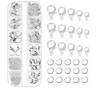 Tanstic Ribbon Bracelet Kit and Jewelry Clasps with Jump Ring for DIY Jewelry Making (Silver Jewelry Clasps)