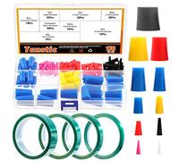 Tanstic, set di 170 pezzi con tappo affusolato in gomma siliconica e nastro in PET ad alta temperatura, kit di mascheratura per verniciatura a polvere, pittura, anodizzazione
