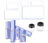 Tanstic Set di 400 sacchetti termoretraibili in PVC, 5 misure, trasparenti, termorestringenti, per sapone, piccoli regali, candele, progetti fai da te fatti in casa