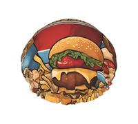 Tante deliziose patatine fritte Cuffia da a da donna a doppio strato, riutilizzabile, di grandi dimensioni, adatta a tutte le lunghezze di capelli, adatta per ragazze, spa e uso domestico nei saloni