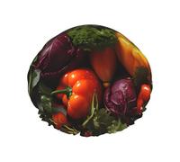 Tante verdure fresche Cuffia da a da donna a doppio strato, riutilizzabile, di grandi dimensioni, adatta a tutte le lunghezze di capelli, adatta per ragazze, spa e uso domestico nei saloni di bellezz