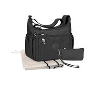 Tanti Baci Borsa a Tracolla Donna Impermeabile, Borsa a Spalla Grande, Multitasche con Tracolla Regolabile e Gancio Portachiavi Interno, Crossbody Leggera per Lavoro, Viaggio e Shopping (Nero)