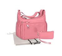 Tanti Baci Borsa a Tracolla Donna Impermeabile, Borsa a Spalla Grande, Multitasche con Tracolla Regolabile e Gancio Portachiavi Interno, Crossbody Leggera per Lavoro, Viaggio e Shopping (Rosa)