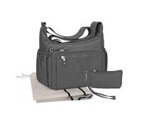 Tanti Baci Borsa a Tracolla Donna Impermeabile, Borsa a Spalla Grande, Multitasche con Tracolla Regolabile e Gancio Portachiavi Interno, Crossbody Leggera per Lavoro, Viaggio e Shopping (Grigio Scuro)