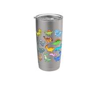 Tanti dinosauri kawaii Bicchiere termico in acciaio inox doppia parete