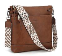 TANTOMI Borsa a tracolla da donna Borse a tracolla medie da donna Borsa a tracolla in pelle vegana Tasche multiple con tracolla larga regolabile, Marrone-*, 12.6" x 4.13" x 10.43"
