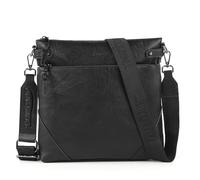 TANTOMI Borsa a tracolla da donna, taglia media, con molti scomparti, leggera, con tracolla regolabile e rimovibile, Nero