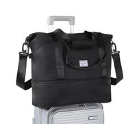 TANTOMI Borsa da viaggio a mano Weekender Borsa sportiva da donna, borsa da viaggio pieghevole, impermeabile, borsa da allenamento, borsa da clinica, per nascita, vacanze, campeggio, Nero