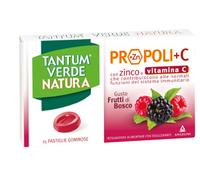 Tantum TANTUM VERDE NATURA PROPOLI+C CON ZINCO E VITAMINA C 15 PASTIGLIE GOMMOSE GUSTO FRUTTI DI BOSCO