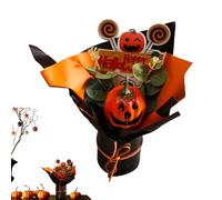 Tanxemery Bouquet di Halloween, zucca con fiori autunnali artificiali, decorazione autunnale resistente allo sbiadimento, per Halloween, feste, casa fantasma, soggiorno, cucina, camera da letto, bagno