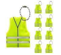 Tanxemery Portachiavi Riflettente, Accessorio Rifrangente Portachiavi, 9 Pezzi Forma Gilet Chiavi Fluorescenti per Colletto Cane Giacca Borsa Sedia a Rotelle Borsellino Passeggino