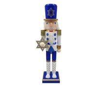 Tanxemery Schiaccianoci in Legno Decorazioni - Soldato Schiaccianoci Hanukkah Blu e Bianco | Statua Collezione Bianca e Blu per Tavolo Mensola Finestra