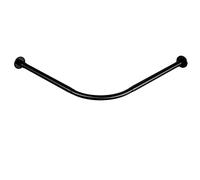 Tanxih Asta angolare per tenda da doccia, regolabile, in acciaio inox, a forma di L, installazione senza trapano, per bagno, vasca da bagno, negozio di abbigliamento (nero, 90-130 cm x 90-130 cm)