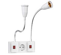 TANXIS Attacco E27, portalampada con interruttore, 2 pezzi portalampada con cavo flessibile per lampadine LED E26/E27, AC 230 V, lampada da cucina, lampada da parete, senza lampadina (40 cm)