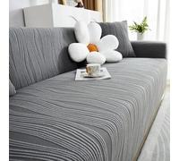 TANYAZ Copridivano 1/2/3/4/5 posti, Copri Divano Spesso ed Elegante - Fodere Copridivani Elastico in Velluto Jacquard con braccioli per Il Soggiorno - Antiscivolo (Color : Dark Gray, Size : 4 Seater)