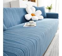 TANYAZ Copridivano 1/2/3/4/5 posti, Copri Divano Spesso ed Elegante - Fodere Copridivani Elastico in Velluto Jacquard con braccioli per Il Soggiorno - Antiscivolo (Color : Blue, Size : 4 Seater)