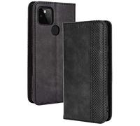 TANYO Cover Custodia Folio in Pelle per Google Pixel 4A 5G (Not for 4G Version), Premium PU/TPU Portafoglio Case con Slot per Schede, Flip Wallet Libro - Nero