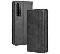 TANYO Cover Custodia Folio in Pelle per Huawei P Smart 2021, Premium PU/TPU Portafoglio Case con Slot per Schede, Flip Wallet Libro - Nero