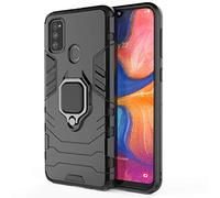 TANYO Cover per Samsung Galaxy M21 / M30S, Custodia TPU/PC Hybrid Custodie con 360° Supporto, Antiurto Guscio Protezione Bumper Case Caso, Nero