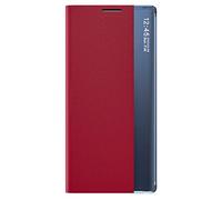 TANYO Smart View Cover per Samsung Galaxy Note 20 Ultra (5G / 4G), Prime Custodia a libro con display trasparente finestra, elegante specchio Flip Case Cover con supporto pieghevole - Rosso