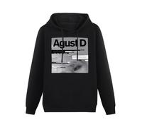 TANYOUPIN Agust D Mens Hoodies Unisex Pullover Hoody Sweatershirt Black XXL