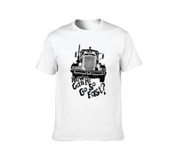 TANYOUPIN Inspired By Duel - How Can He Go So Fast? Truck Spielberg Cult Movie Mens Short Sleeve White L