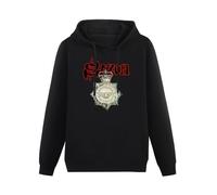 TANYOUPIN Saxon Strong Arm of The Law Remastered Hoodies Long Sleeve Pullover Loose Hoody Sweatershirt Black L