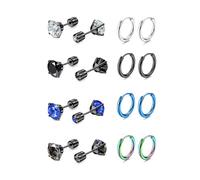 Tanyoyo Set di 5-6 paia di orecchini a perno in acciaio inox chirurgico, 4 mm, colori misti, lucidati, 16 g, Oro rosa Acciaio inossidabile, Nessuna pietra preziosa