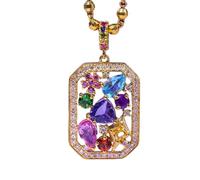 Tanzanite sintetica Secret Garden Jewelry Set Multi Stone Cluster anello pendente per le donne