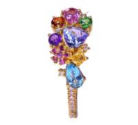 Tanzanite sintetica Secret Garden Jewelry Set Multi Stone Cluster anello pendente per le donne