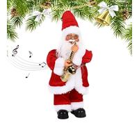 Tanzender Weihnachtsmann - 30cm Elektrische Weihnachtsdekoration | Fröhlicher Tanz Mit Musik | PVC Stoff Baumwolle Figur | Batterie Betrieben Festliche Spielzeug