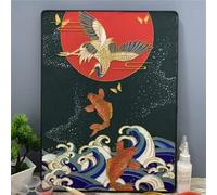 TANZEQI Cloisonné - Kit fai da te per pittura smaltata cinese Cloisonné, arte della gru e del paesaggio, patrimonio culturale immateriale (gru C)