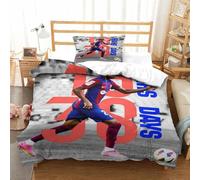 tanzhenning Lamine Yamal Set Copripiumino 3D Copripiumino Con Set Da Letto in Microfibra, Copripiumino Stampato Per Adulti E Bambini Morbido, Resistente, Traspirante Single（135x200cm）