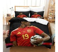 tanzhenning Lamine Yamal Set Copripiumino 3D Copripiumino Set Da Letto in Microfibra, Copripiumini Stampato Per Adulti E Bambini Double(200x200cm)