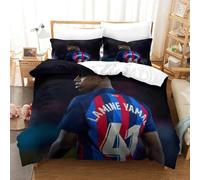 tanzhenning Lamine Yamal Set Copripiumino Con Stampa 3D, in Microfibra Morbido, Copripiumini Set Di Biancheria Da Letto Con Federe Single（140x200cm）