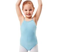 tanzmuster ® Body da Danza Classica 'Leonie' con Spalline Sottili per Bambini in Celeste, 92/98 (3-4 Anni)